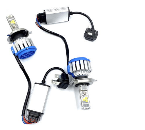 Комплект LED ламп TurboLed T1 H4 6000K 50W 12 24v CanBus з активним охолодженням (T1H4)